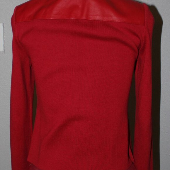 Nygard Collection Petites Red Leather & Nylon Jacket - SZ SP (4-6) - Picture 4 of 9